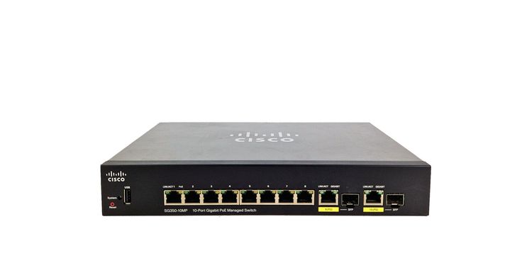 Cisco Sg350-10mp 10-port Gigabit Poe Managed Switch